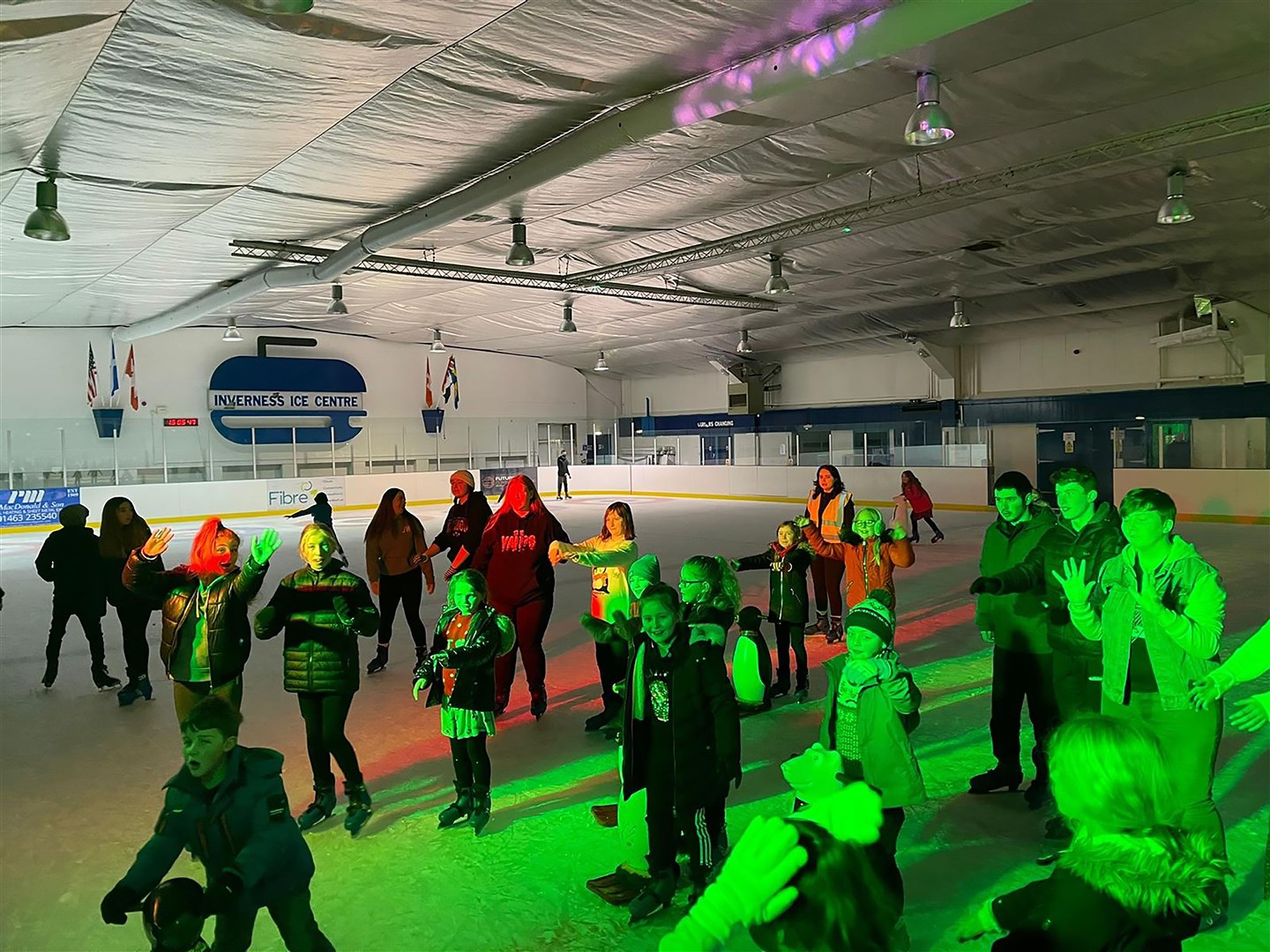 Nearly 100 people enjoyed the ice skating party.