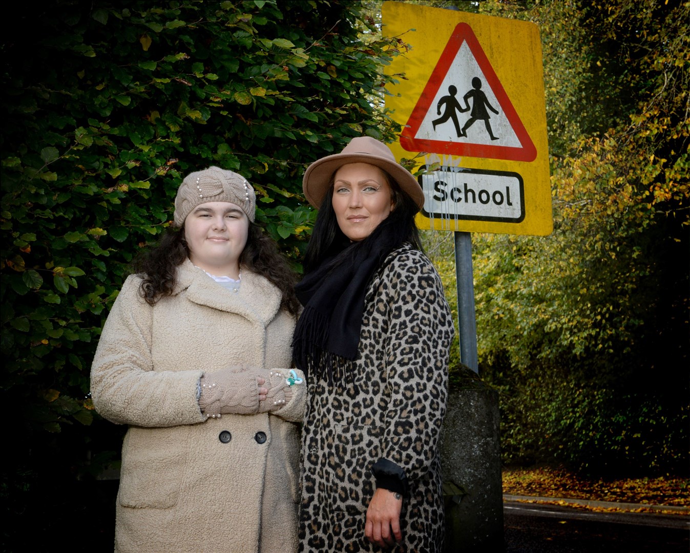 Moir Ferguson with her mum Christyna Fergusson. Parents have been campaigning for a new school to replace St Clement's School for 15 years. Picture: James Mackenzie