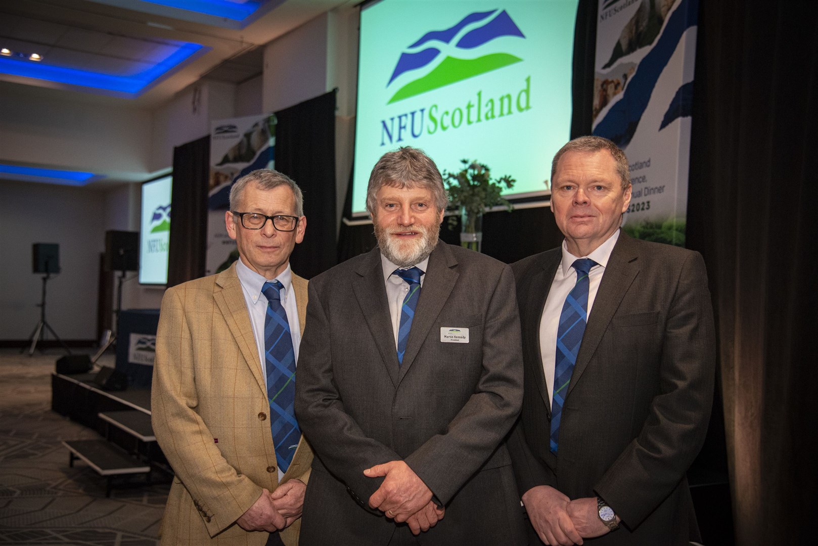 President Martin Kennedy (centre), vice-preisndent Andrew Connon (right) and newly elected vice-president, Alasdair Macnab.