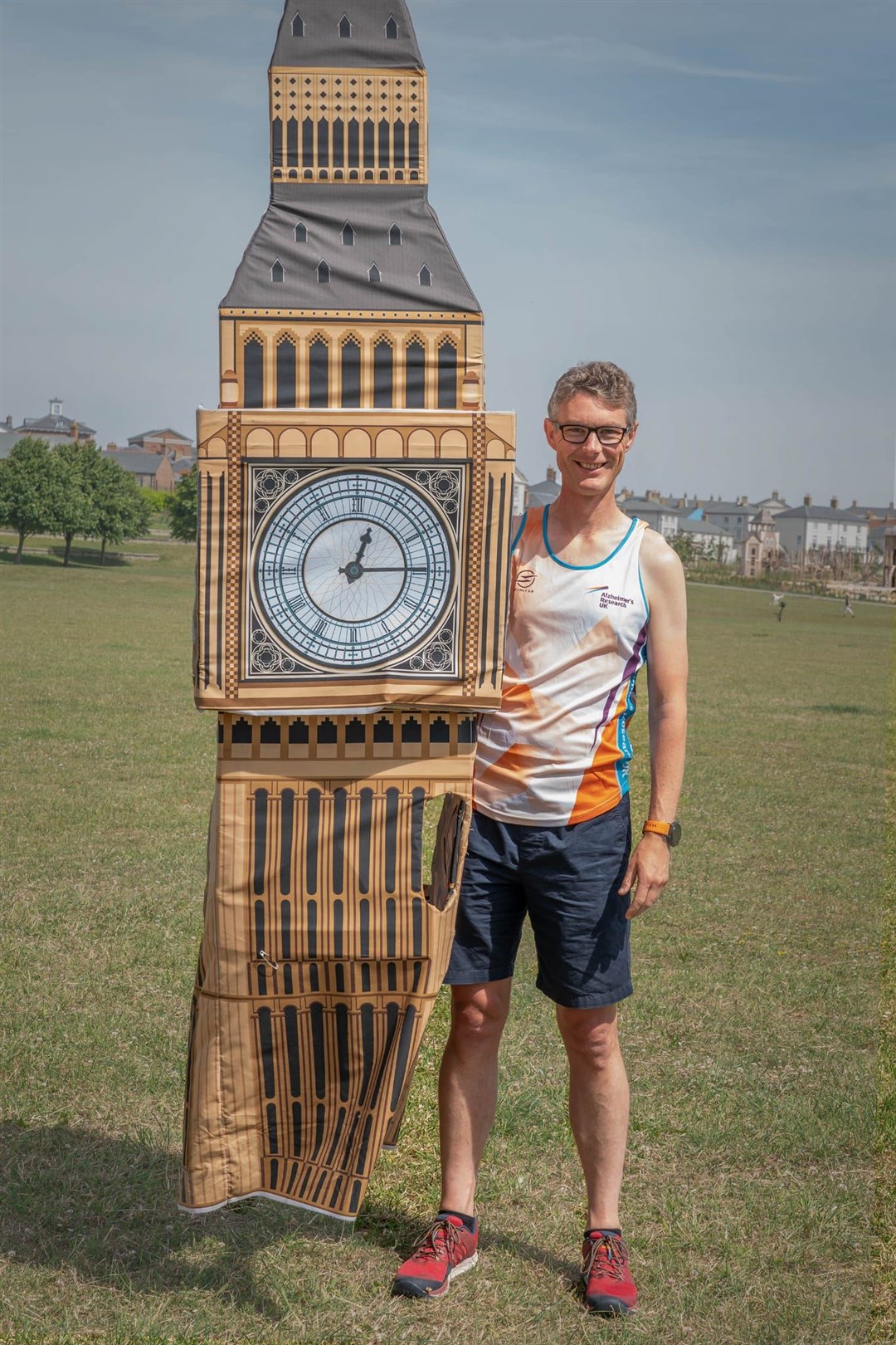 Simon Phillips, a GP from Dorset, will run dressed as Big Ben for Alzheimer’s Research UK (Simon Phillips/PA)