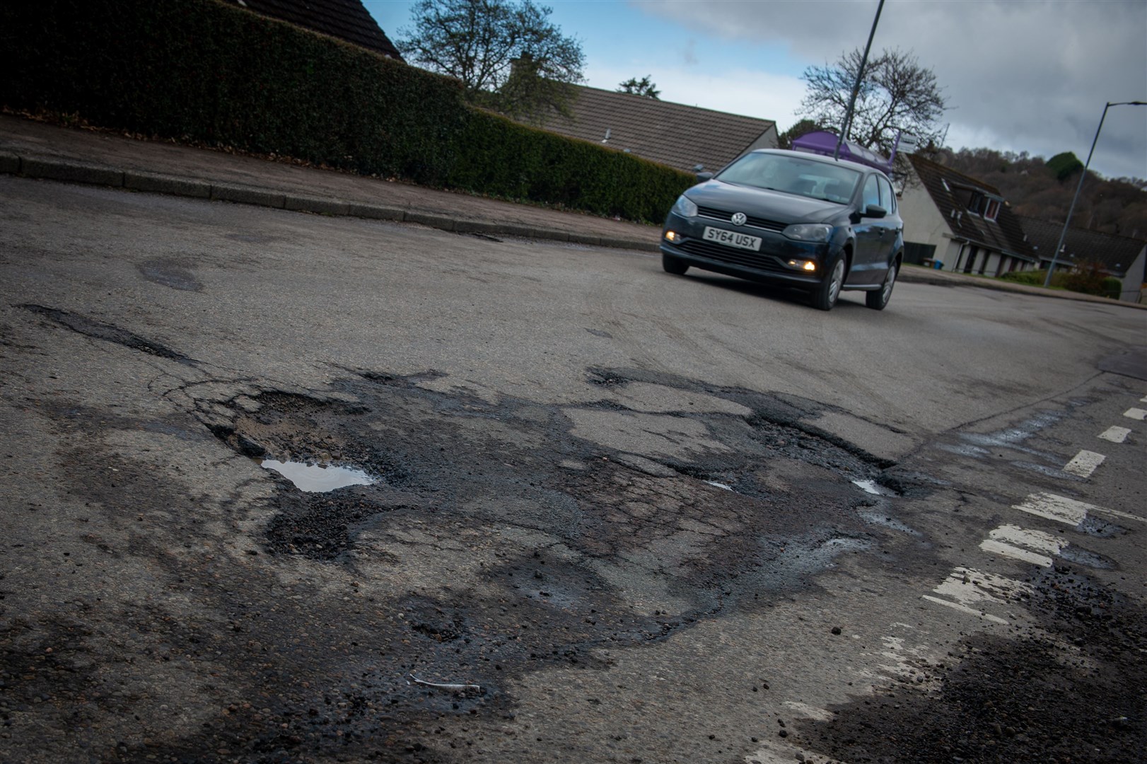 Potholes in North Kessock. Picture: Callum Mackay.