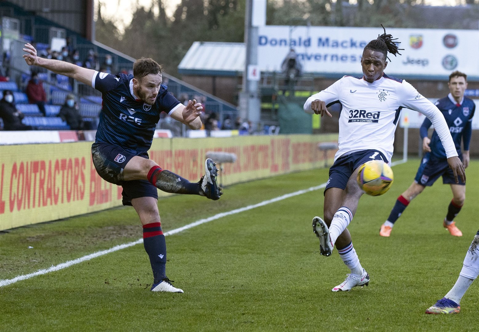 Keith Watson only managed the first half against Rangers before being forced off for Ross County. Pictures: Ken Macpherson