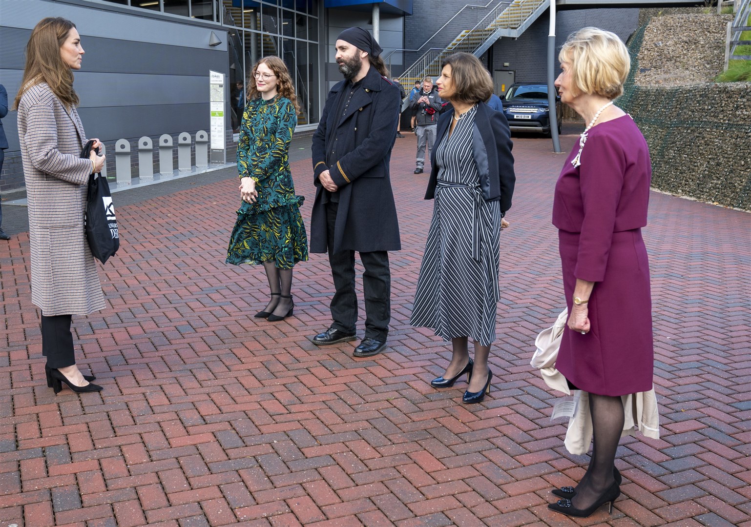 The Duchess of Cambridge talks to staff and students during her university visit (Arthur Edwards/The Sun/PA)