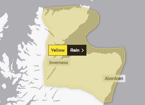 The area covered by the latest weather warning. Picture: Met Office.