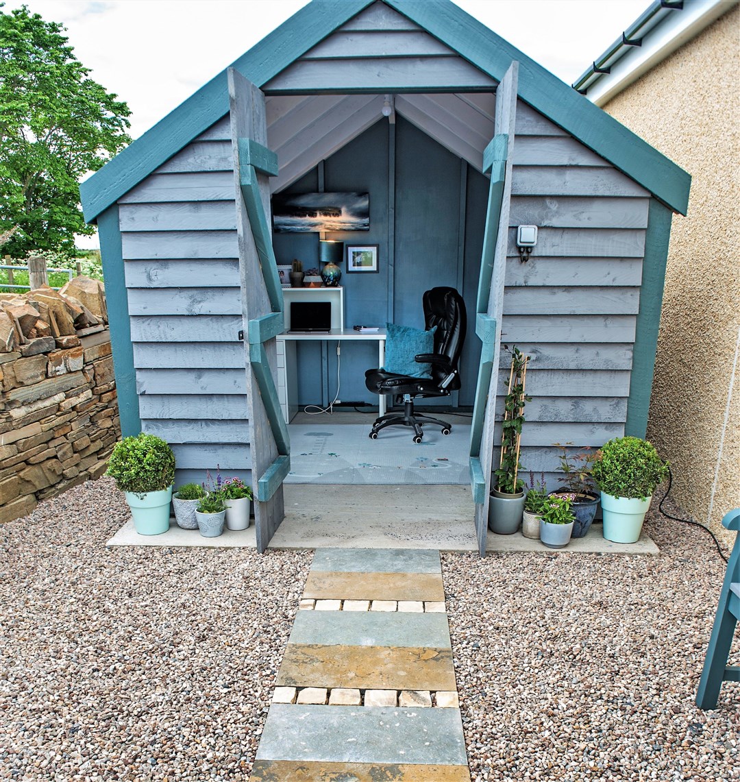 Claire designed and built the 'work from home' shed with some help from a friend.