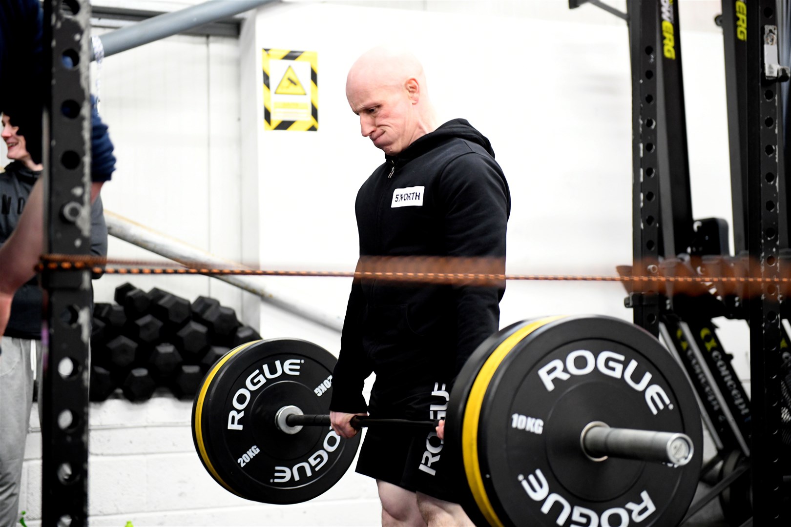 Donnie Beaton, the owner of Crossfit 57 North Gym, warming up. Picture: James Mackenzie
