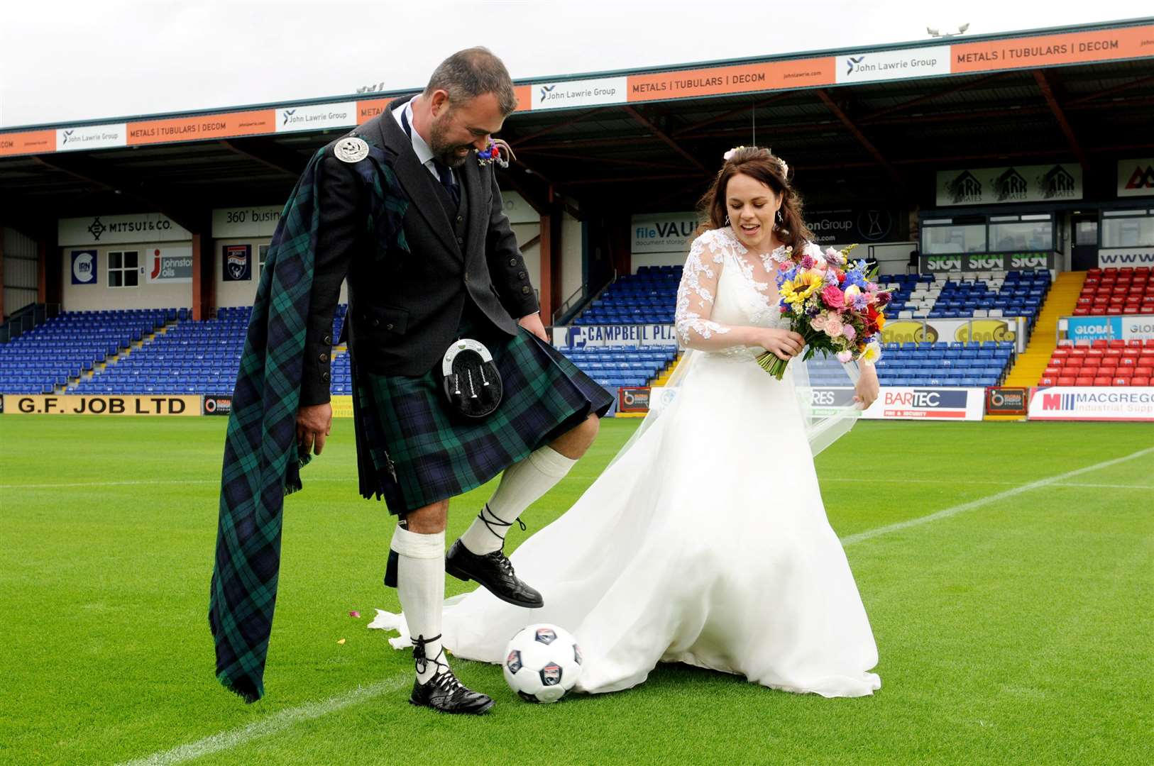 Kate Forbes getting married: Ali Maclennan trying to keep the ball from Kate Forbes at Ross County Football Club. Picture: James Mackenzie.