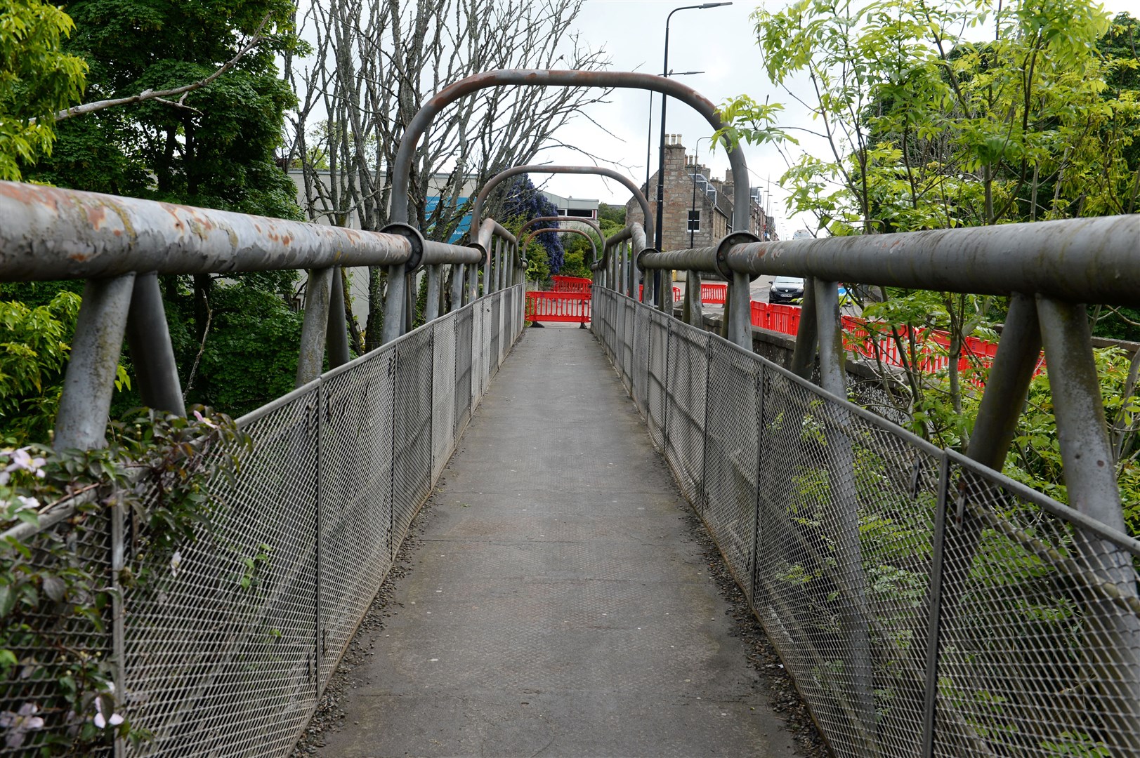 The Averon footbridge in Alness was closed due to corrosion on its support legs. Picture Gary Anthony