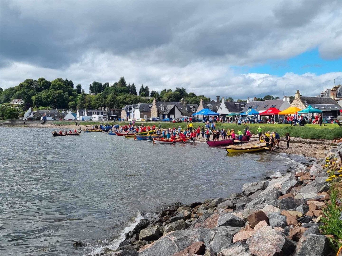 The shore in Avoch was bustling with visitors. Picture: Avoch Community Rowing Club.