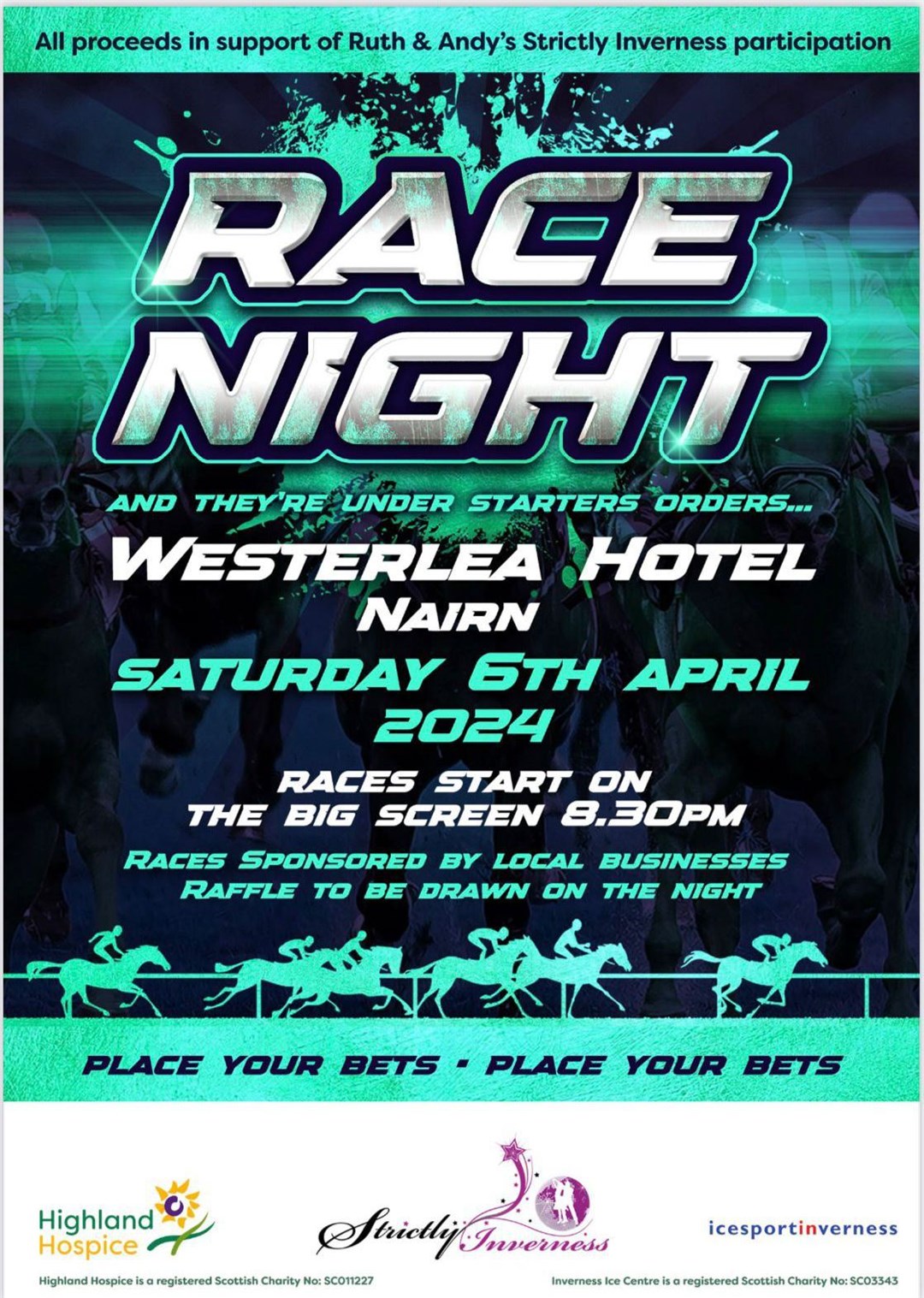 Ruth has planned a race night for April 8.
