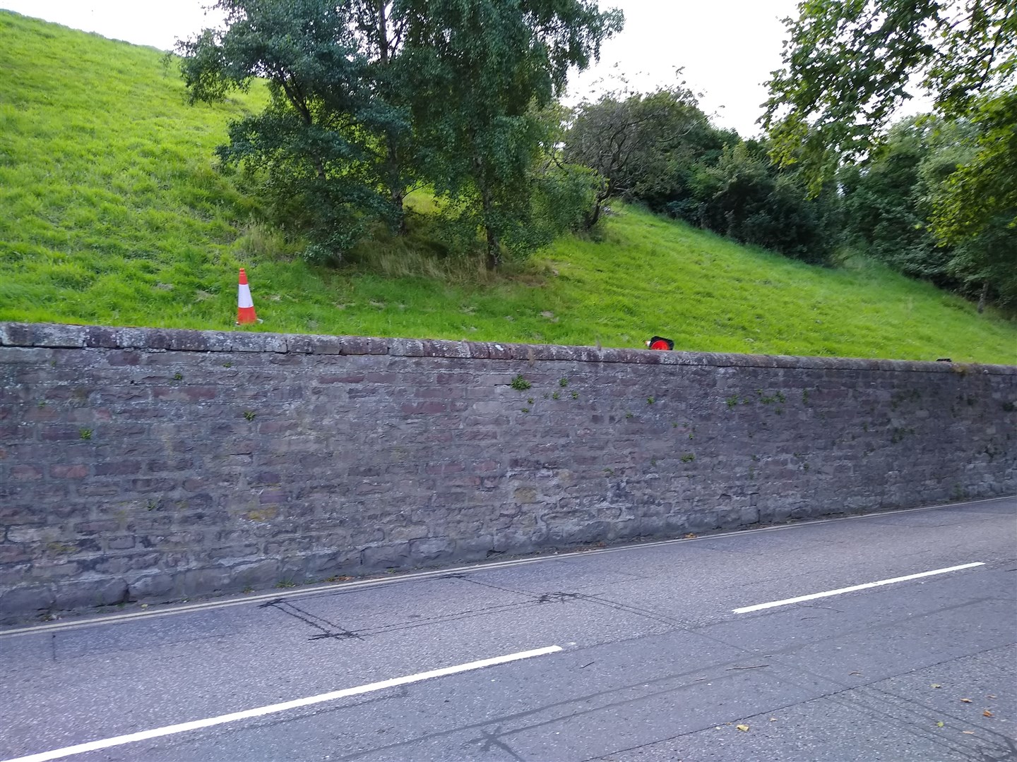 Castle Road with traffic cones thrown into a neighbouring property by so-called vandals.