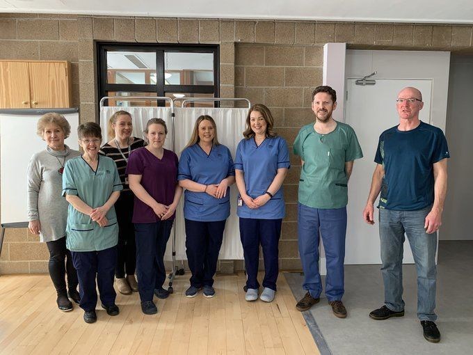 Dr Iain Kennedy (second from left) at an assessment centre in Inverness.
