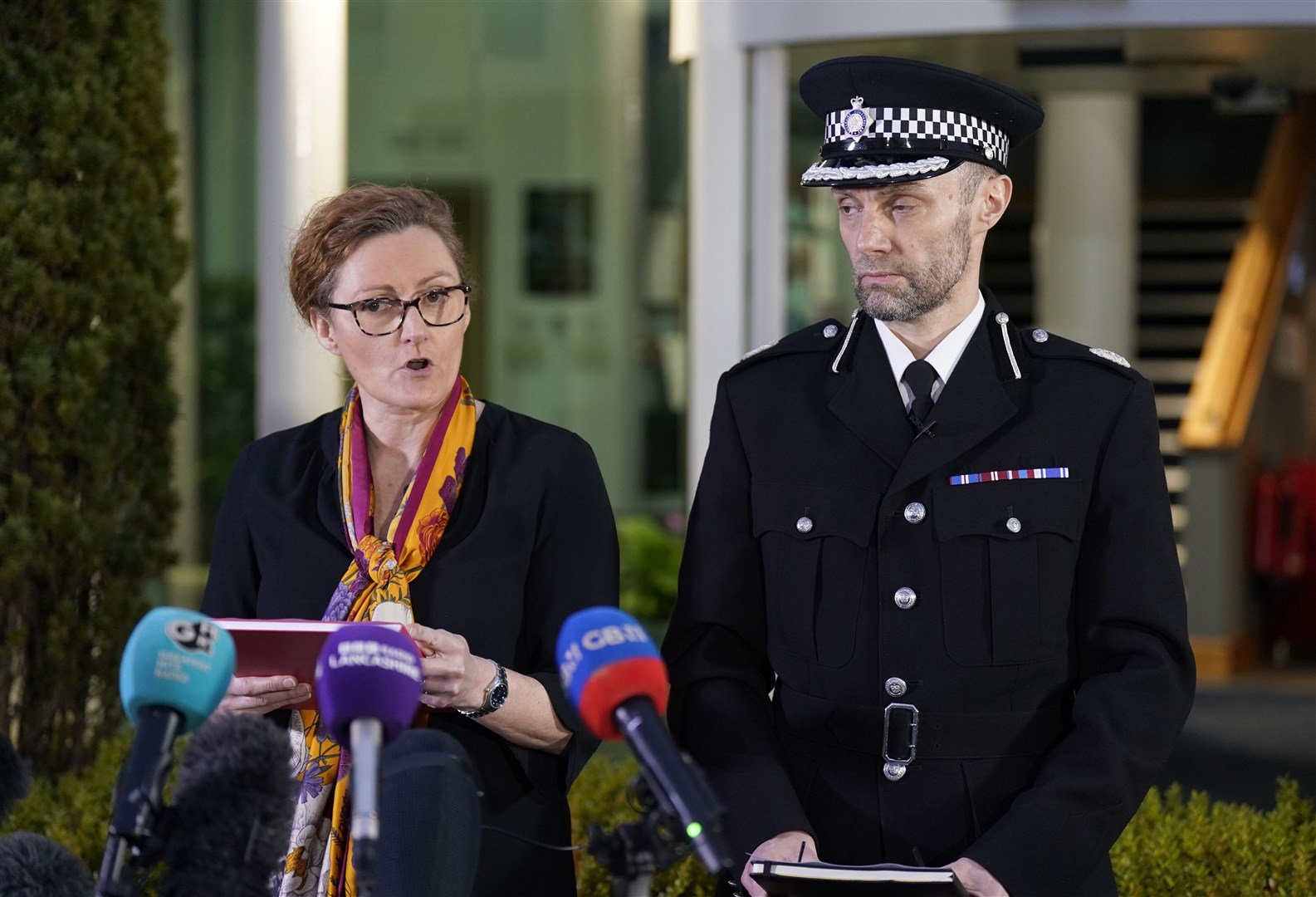 Assistant Chief Constable Peter Lawson (right) of Lancashire Police with Detective Chief Superintendent Pauline Stables (Owen Humphreys/PA)