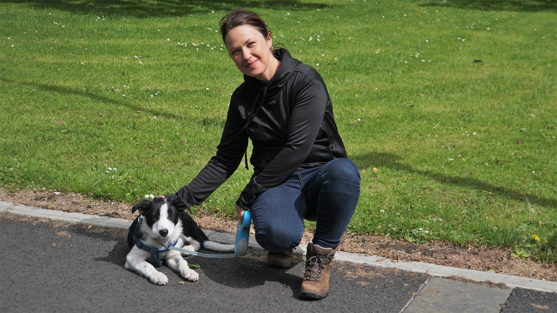 Gail Ross in Wick this week with her dog Monty. Pictures: DGS