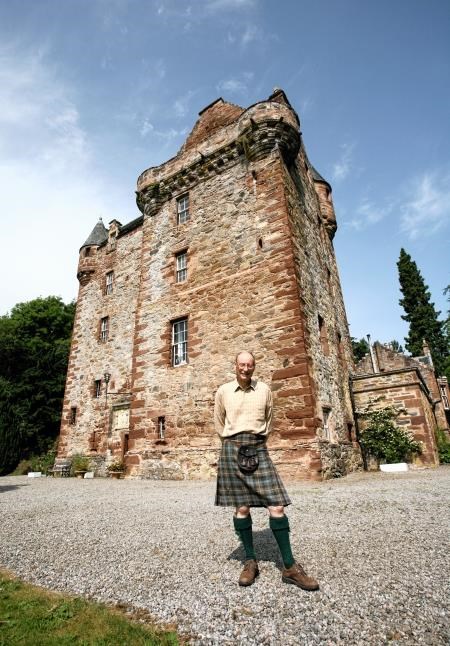 The Earl of Cromartie, John Mackenzie, outside Castle Leod which has been awarded a heritage grant. Picture: Alison White.