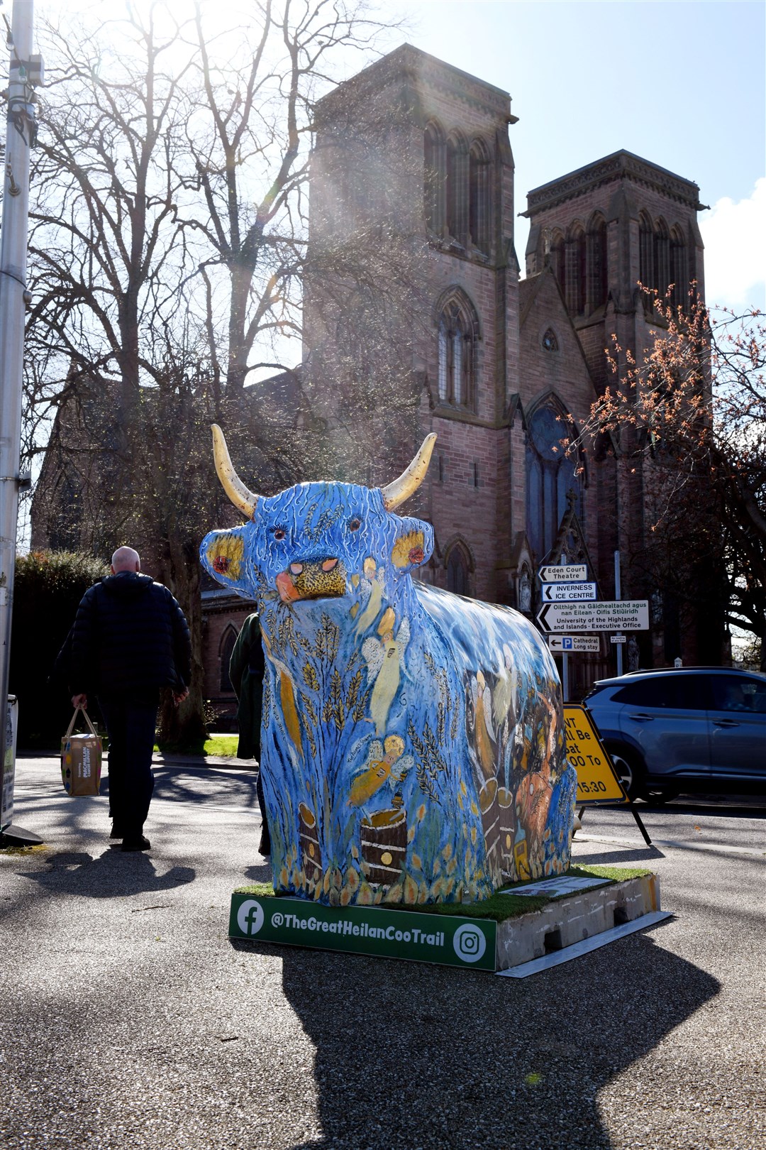 Juniper Moon has pride of place outside St Andrew's Cathedral in Inverness – just a stone's throw from Highland Hospice whose kitty she is boosting. Picture: James Mackenzie