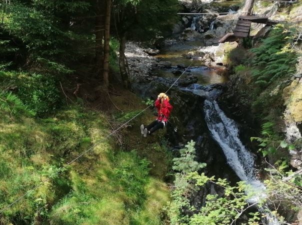 Release your inner Tarzan... on G2's zip wires course on Alvie Estate by Aviemore.