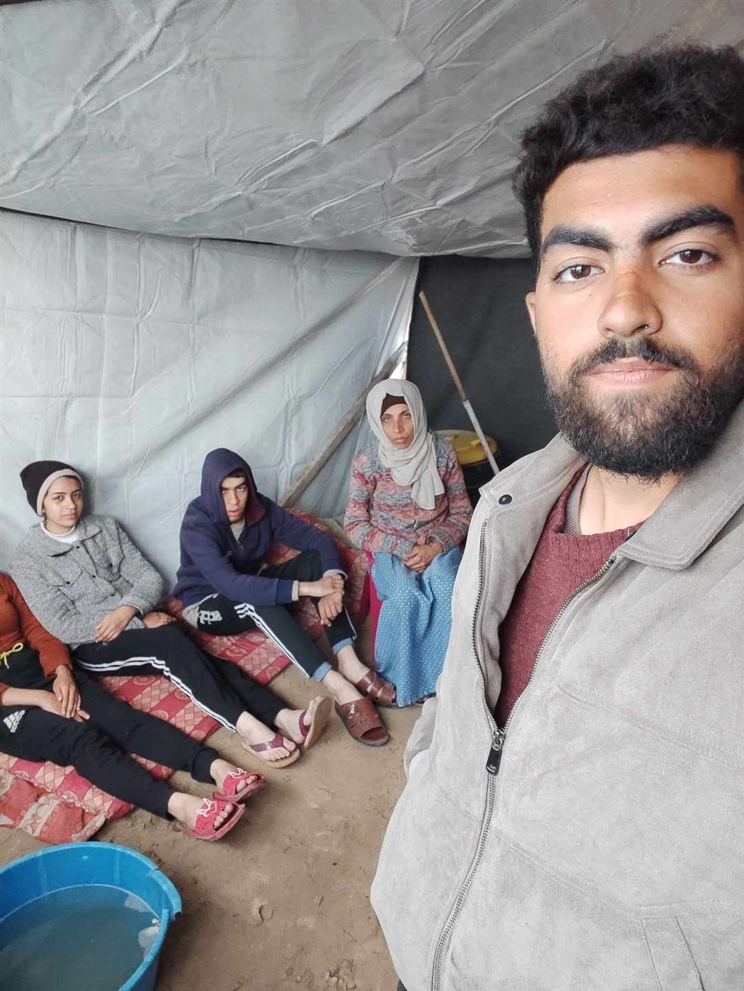 Self-built tents are home for members of Dr Salim Ghayyda's family.