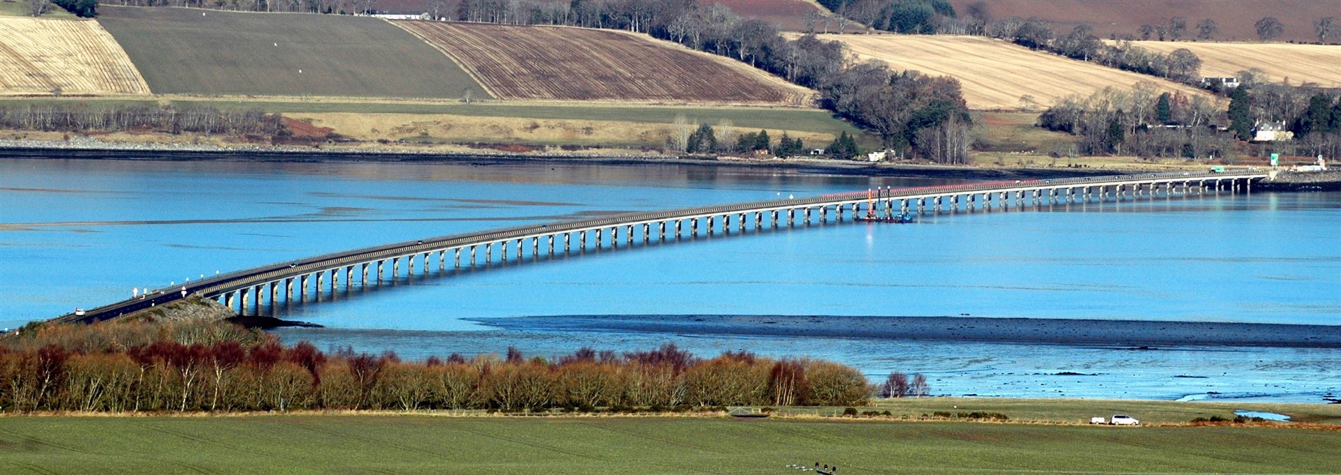 The Cromarty Bridge. The collision occurred at the southern end of the bridge.