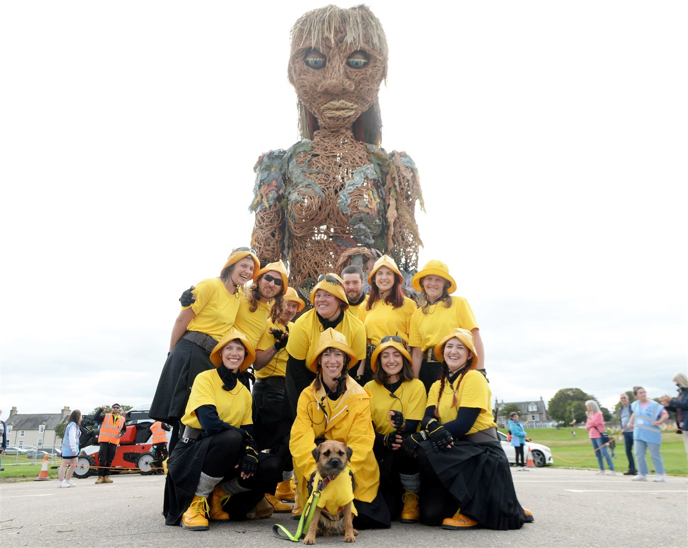 Storm the Giant visits Nairn 12 September 2021: Storm the giant and her team of puppeteers.Picture: James Mackenzie.
