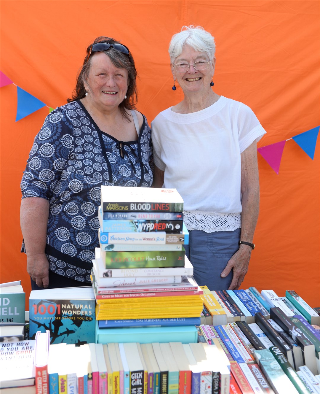Easter Ross community market in Tain..Catherine Williams and Mary Feming of St Duthac book and arts festival...Picture: Gary Anthony..