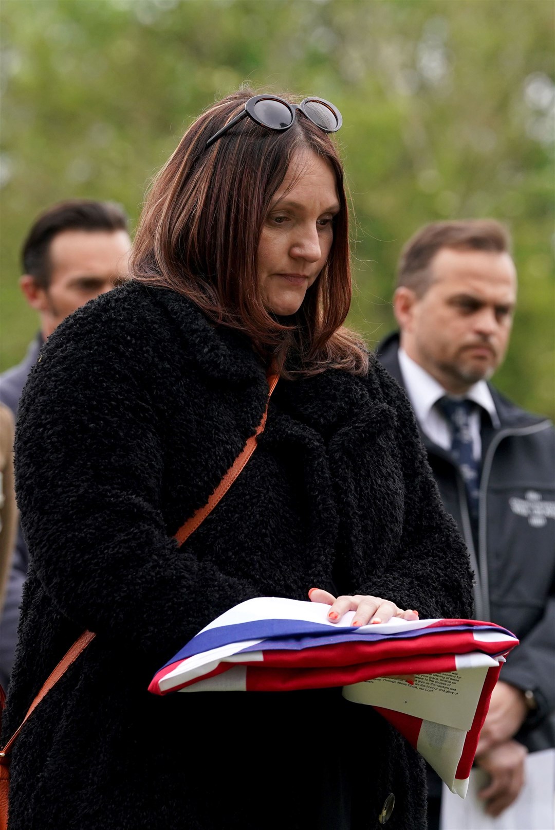 Sharon Williamson, the great-great niece of Private William Johnston, attended the burial (Gareth Fuller/PA)