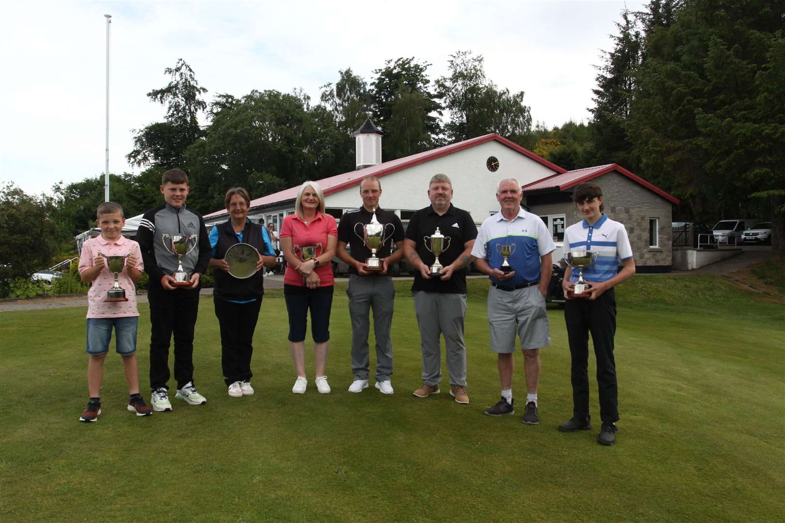 Winners with their trophies at Strathpeffer Spa Golf Club championships.