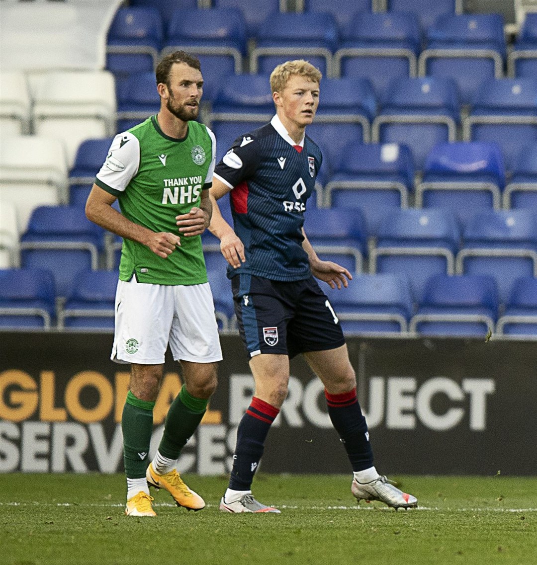 Picture - Ken Macpherson, Inverness. Ross County(0) v Hibs(0). 17.10.20. Ross County's Tom Grivosti made a welcome return from injury.
