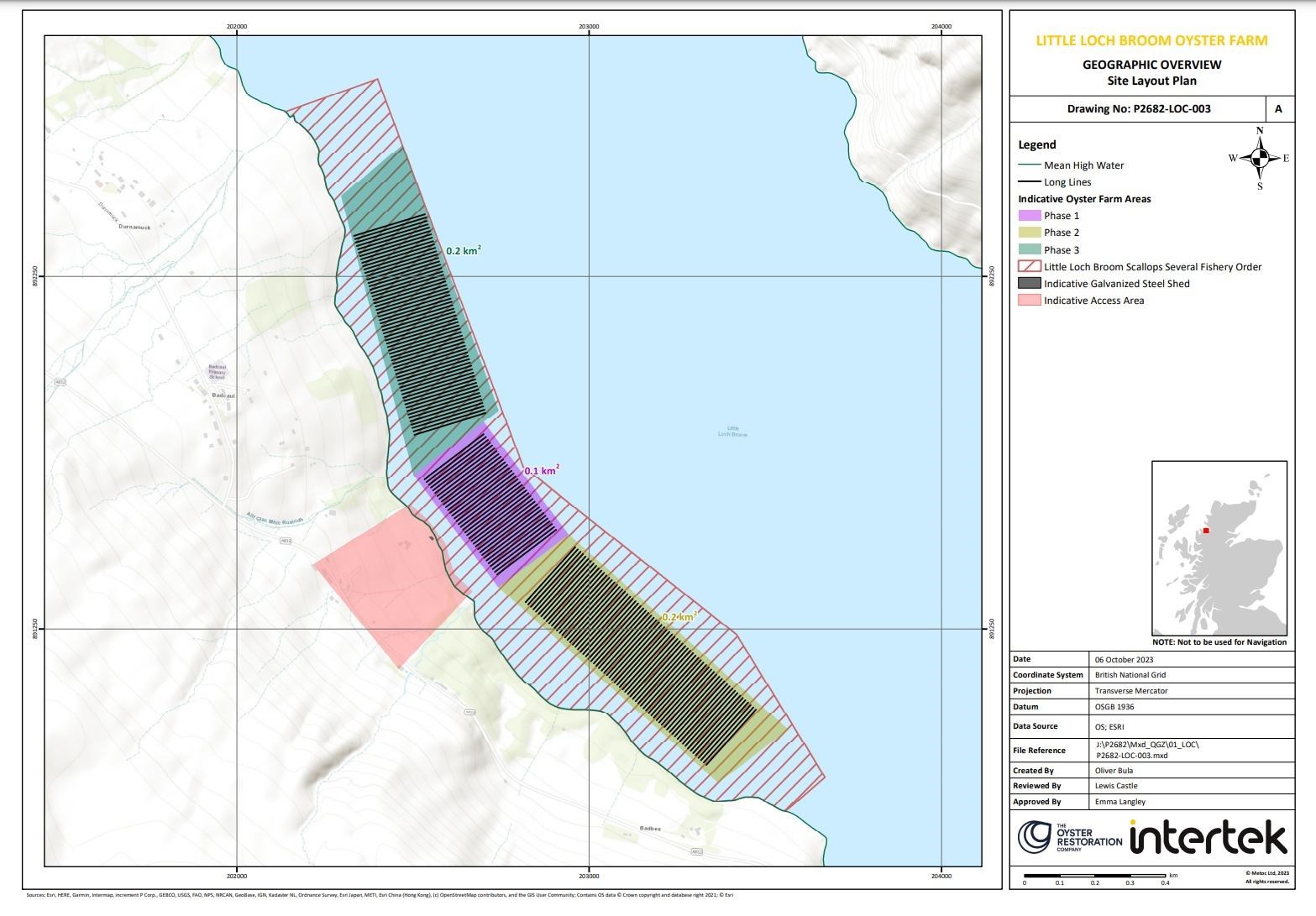 Layout plan of the proposed shellfish aquaculture farm in Little Lochbroom. Picture: Highland Council e-planning.