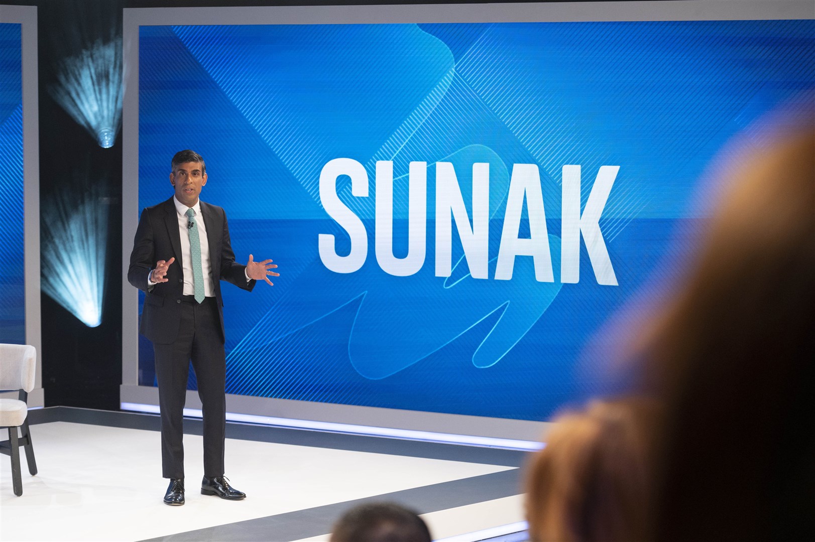 Rishi Sunak during the Sky News special (Chris Lobina/Sky News)