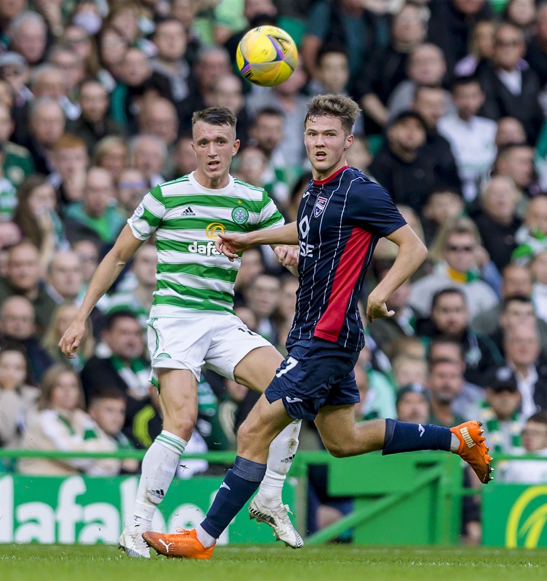 County’s Blair Spittal at Celtic Park – the midfielder feels his team can live with the best in the country. Picture: Ken Macpherson