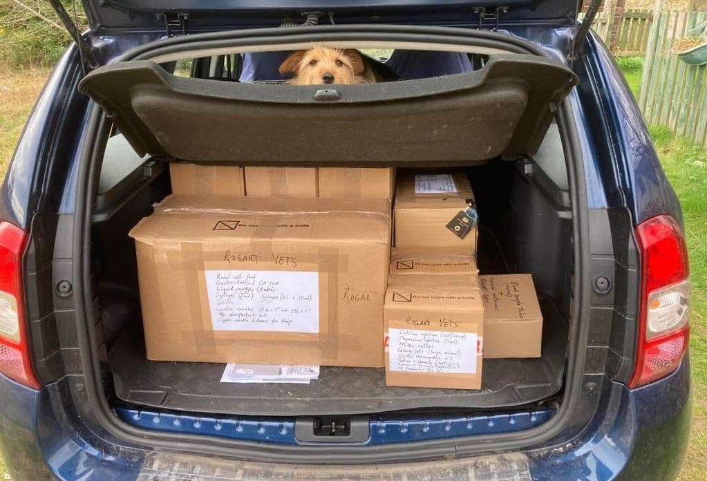 Rogart Vets sent a car load of essential veterinary and medical supplies to Ukraine treatment centres.