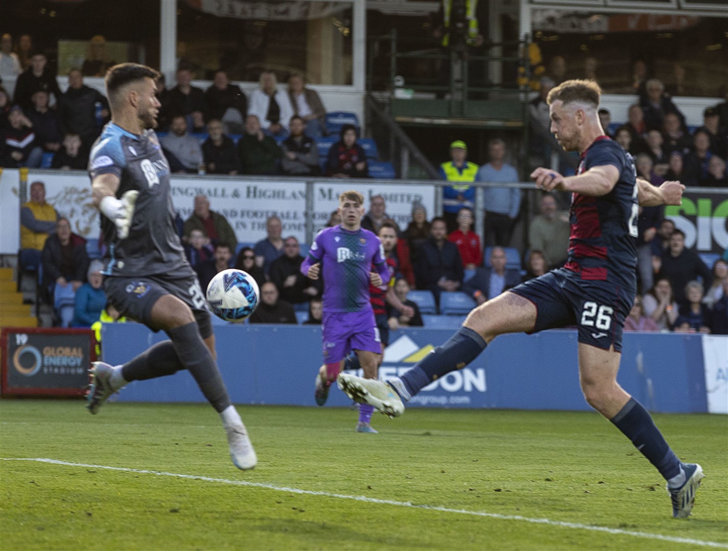 Jordan White scored four goals in Ross County's post-split matches – but he may not be able to feature in the play-offs. Picture: Ken Macpherson