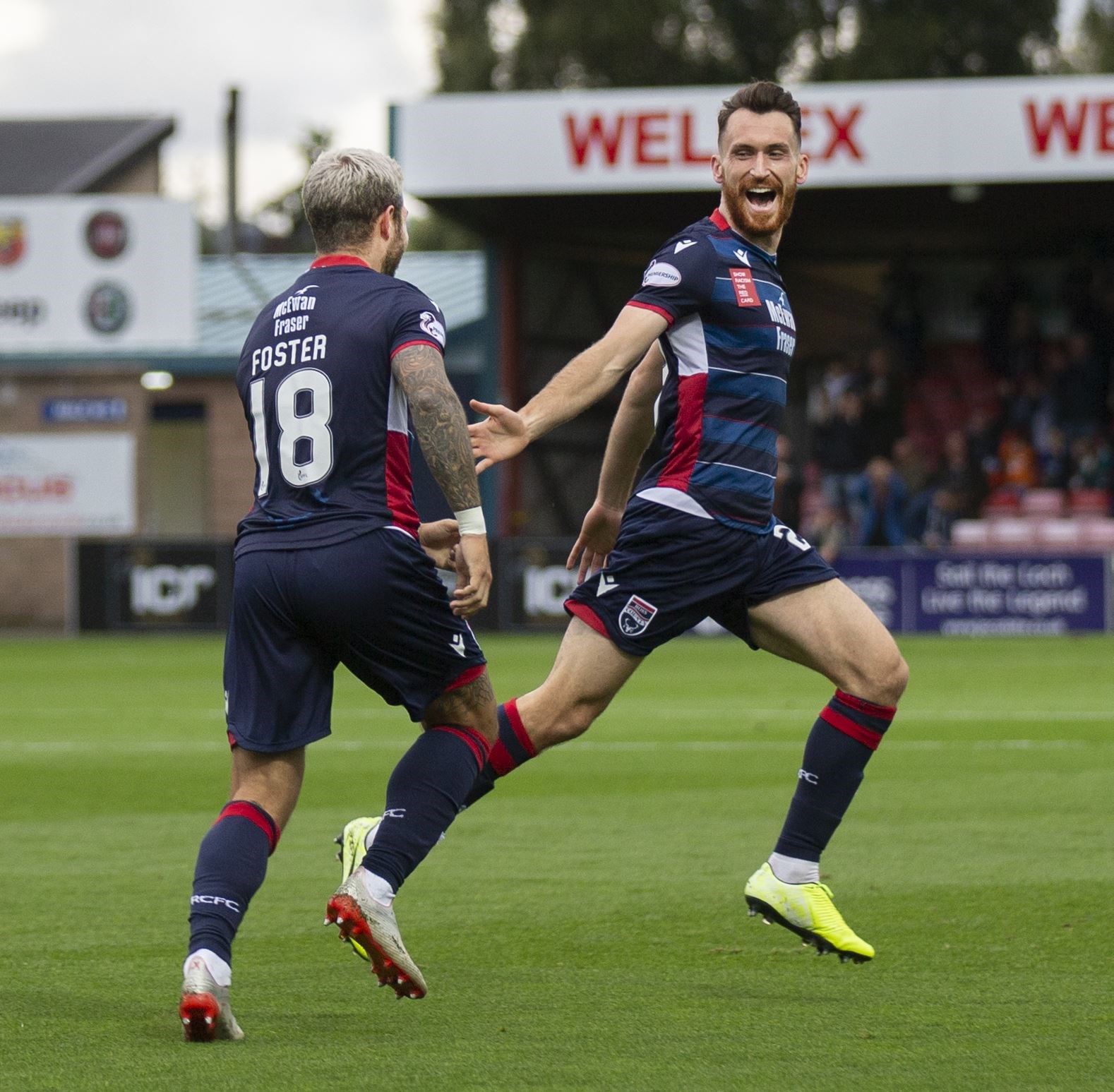 Picture - Ken Macpherson, Inverness. Ross County(2) v St.Johnstone(2). 05.10.19. Ross County's Joe Chalmers celebrates his goal.