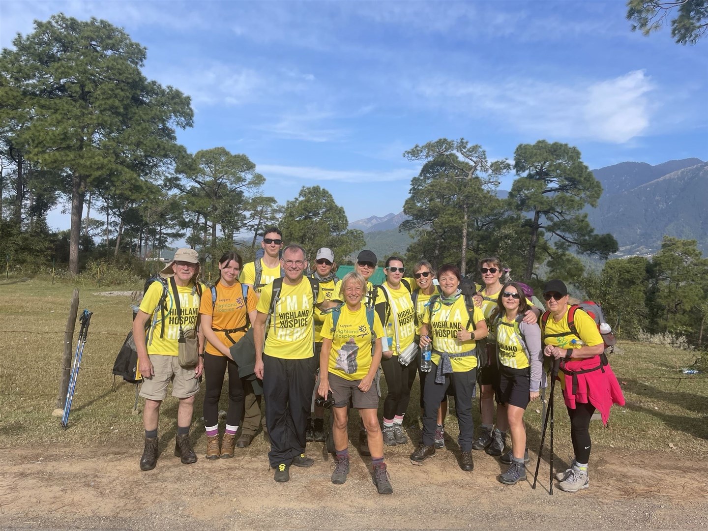 The group at the start of the Himalayan trek.