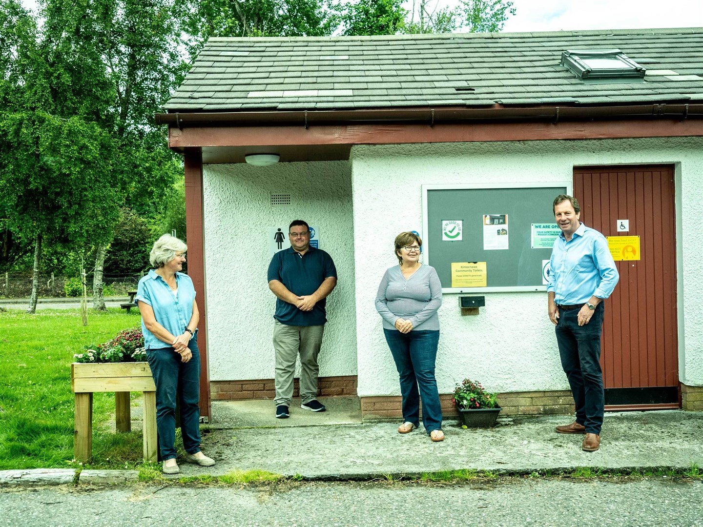 Pictured at the Kinlochewe Community Toilets are (from left) Mary Peart, Andrew Peacock, Karen Twist and David Whiteford.