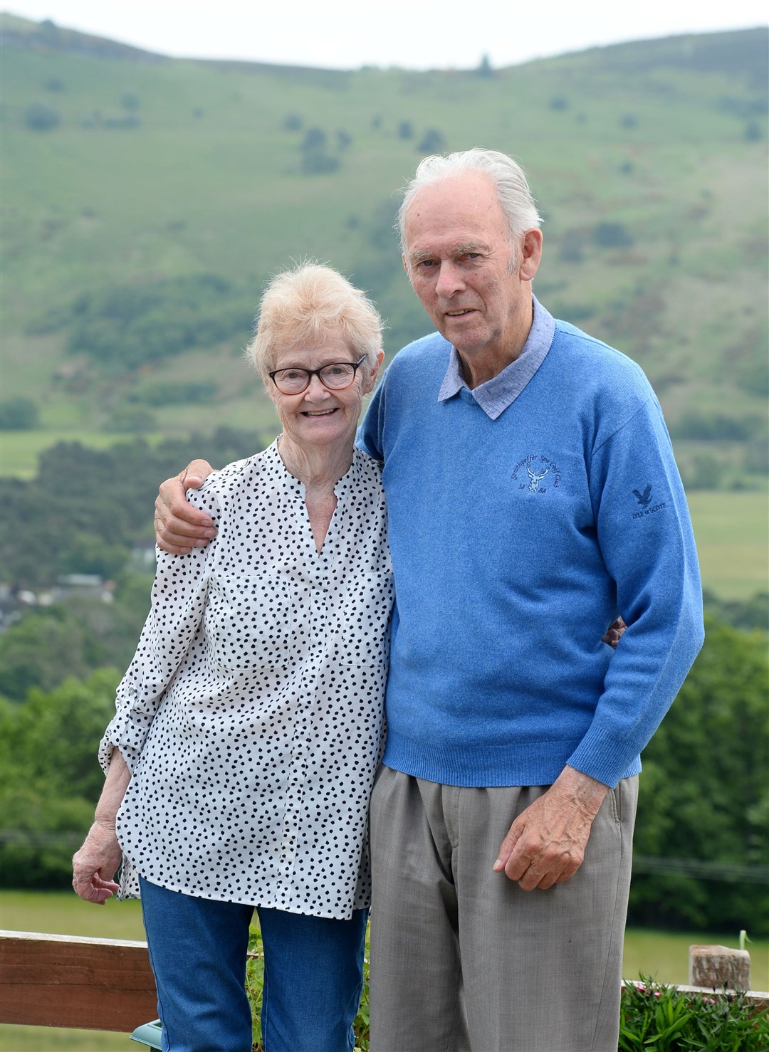 Neil and Mina MacDonald have been married 60 years. Mr MacDonald originally made the heart he is now walking around for Mina. Picture: Gary Anthony