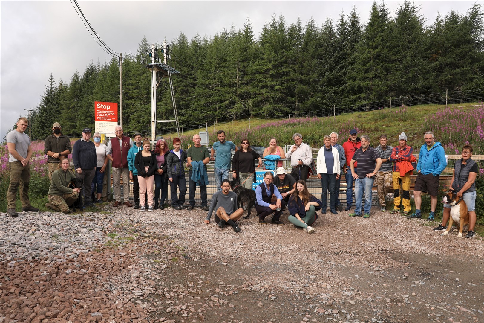 Local campaigners at the crossing to Ben Alder estate which has been used for decades without incident.