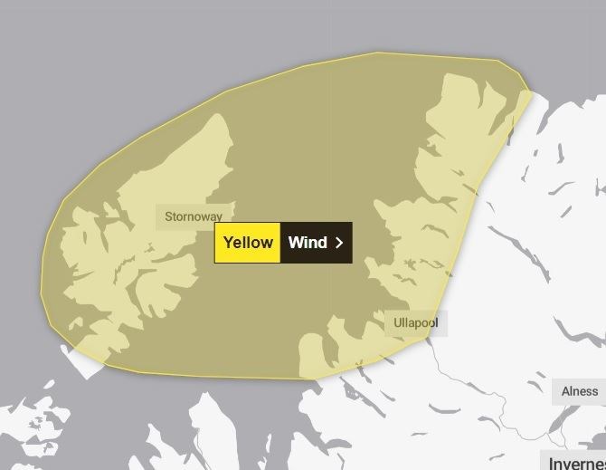 The area covered by Sunday's weather warning. Picture: Met Office.