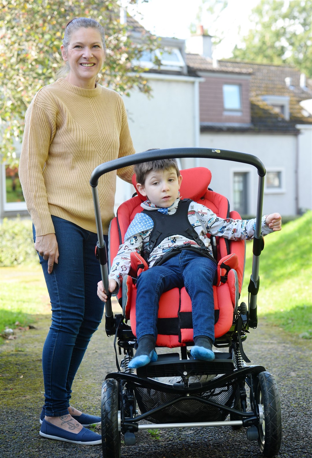 Reece Mitchell(6) from North Kessock who has Batten disease with mum Donna. She has lef a fundraising campaign for a care pod that will be located in her garden. Picture: Gary Anthony. Image No..