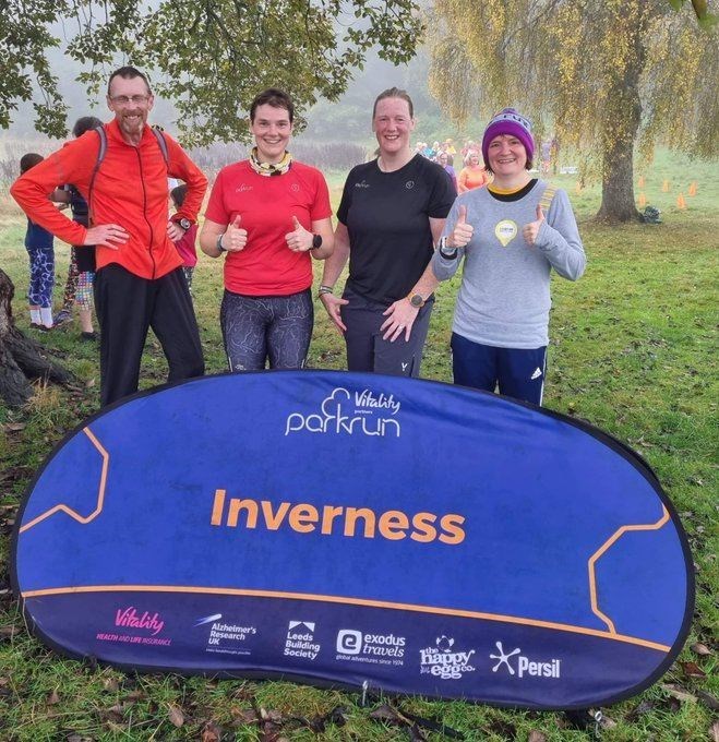 Happy tourists at the former Inverness parkrun, now re-named Torvean.