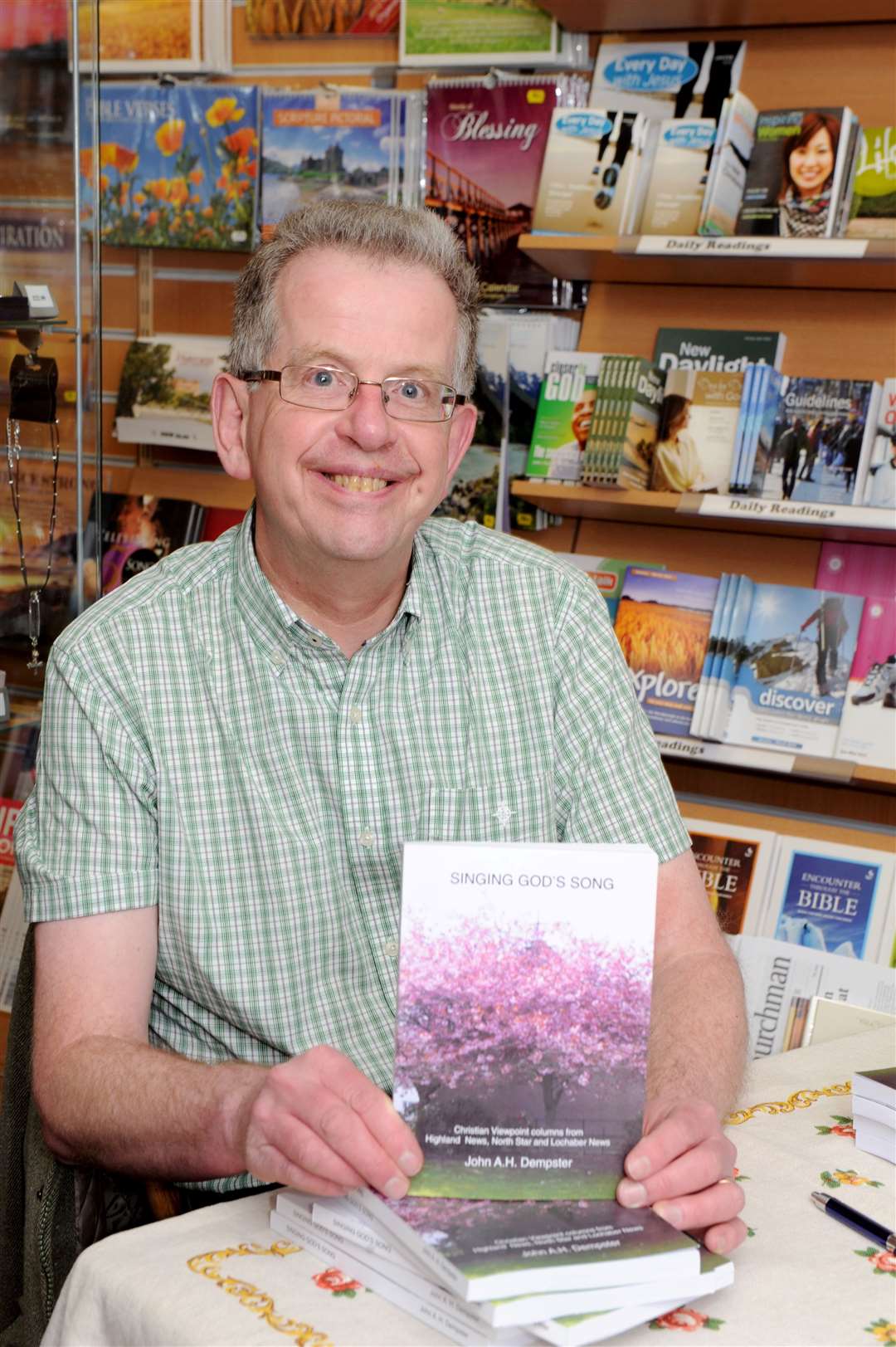 HN columnist John Dempster at his book launch for 'Singing for God' at CLC Books Castle Street..