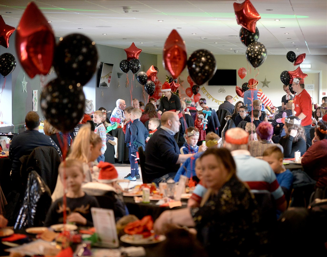 Ross County Brunch with Santa 2019..The room was decorated with Christmas decorations and balloons..Picture: James MacKenzie..
