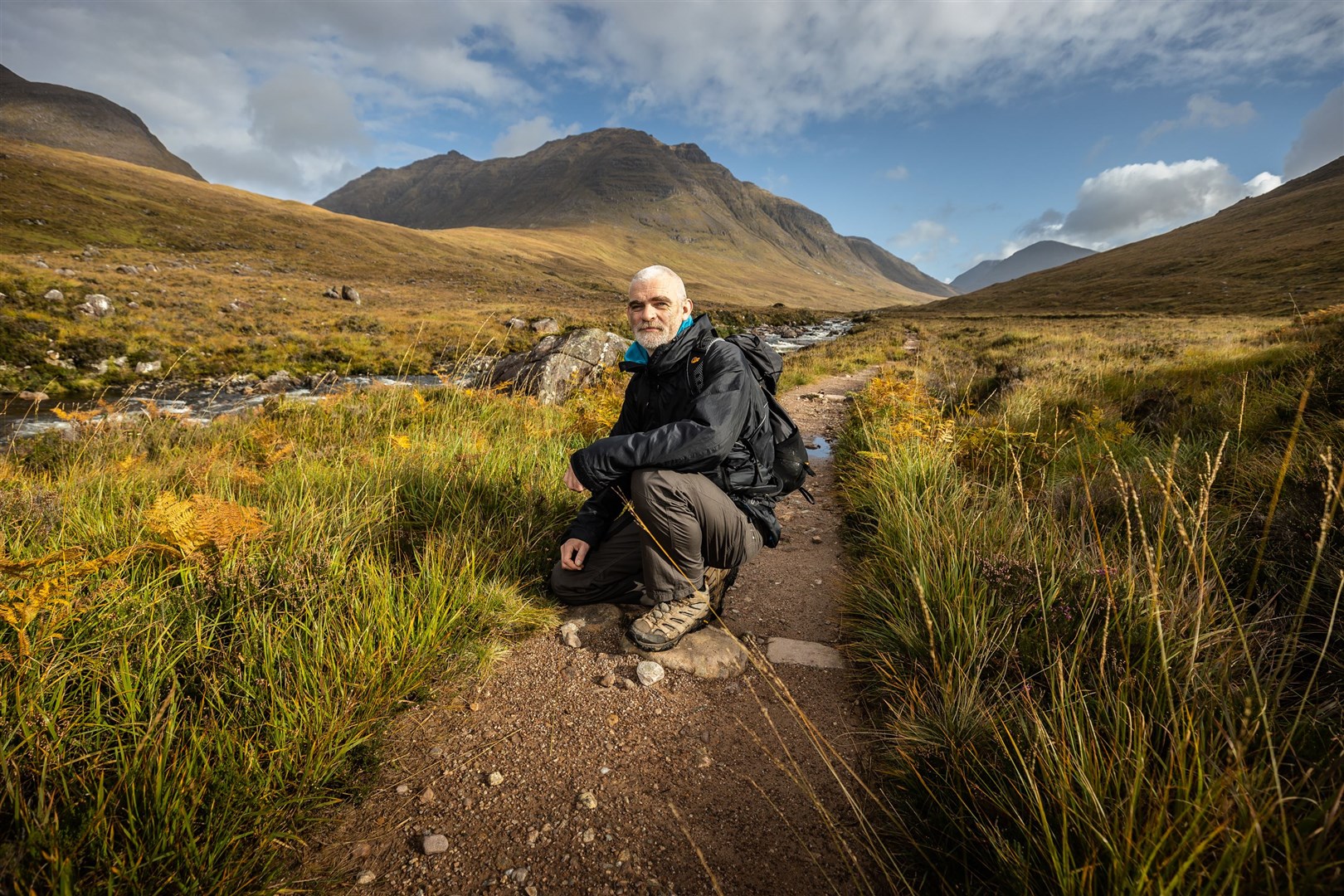 Bob Brown, Upland Path Manager with NTS on the site of the Torridon path.