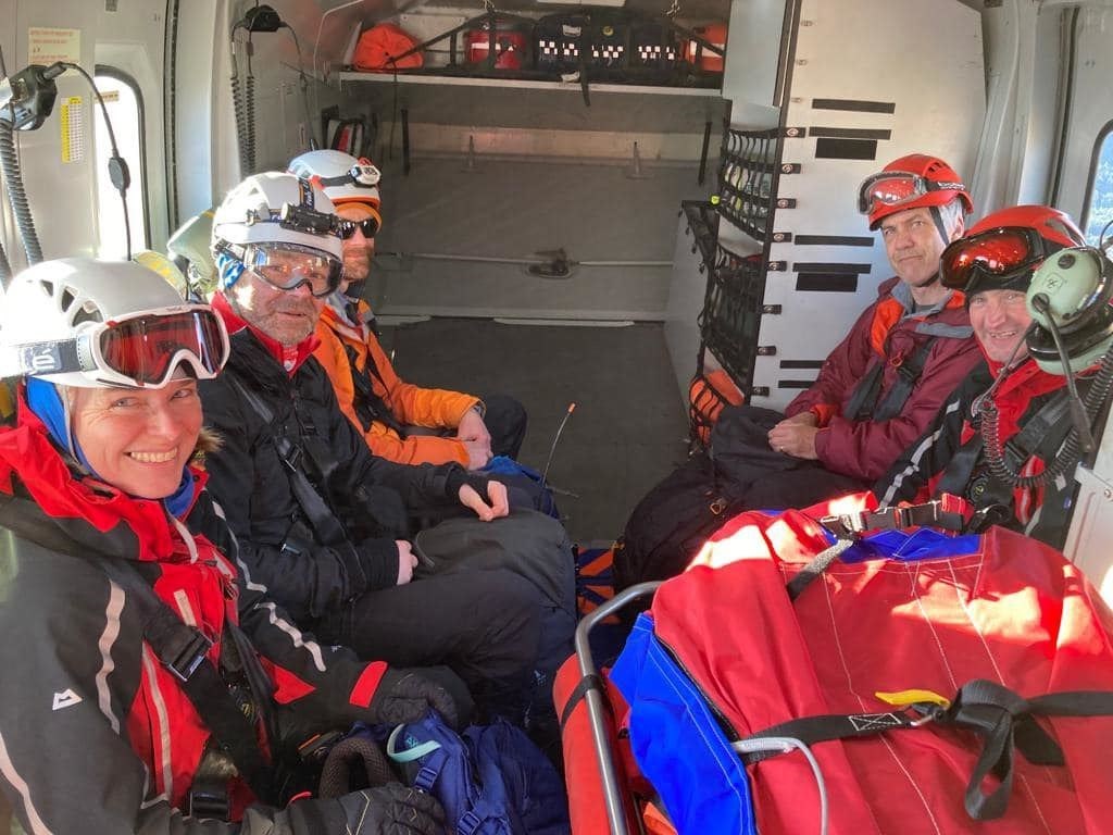 An injured volunteer from Skye MRT was helped to safety thanks to involvement from Kintail volunteers. Photo: Kintail/Skye MRT