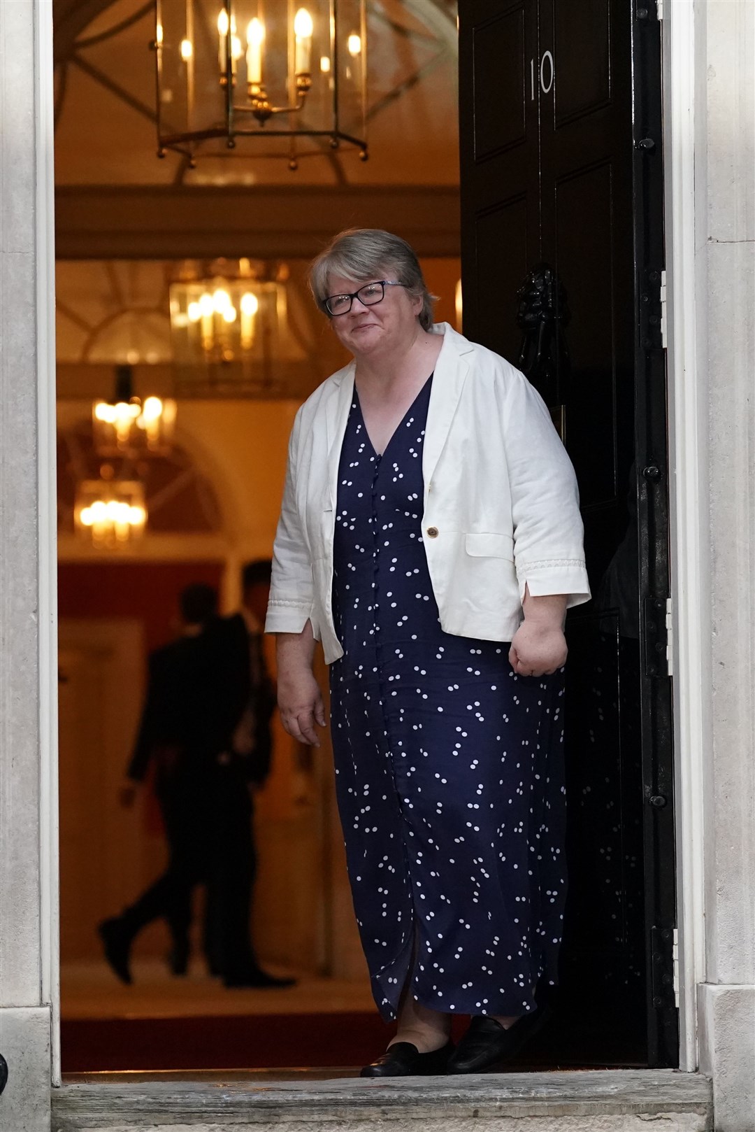 Therese Coffey at the door of 10 Downing Street (Kirsty O’Connor/PA)