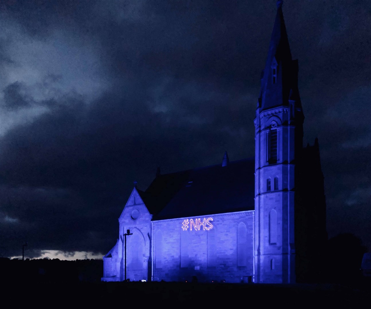 Rosskeen Free Church was featured on the Ross-shire NHS blue light trail.