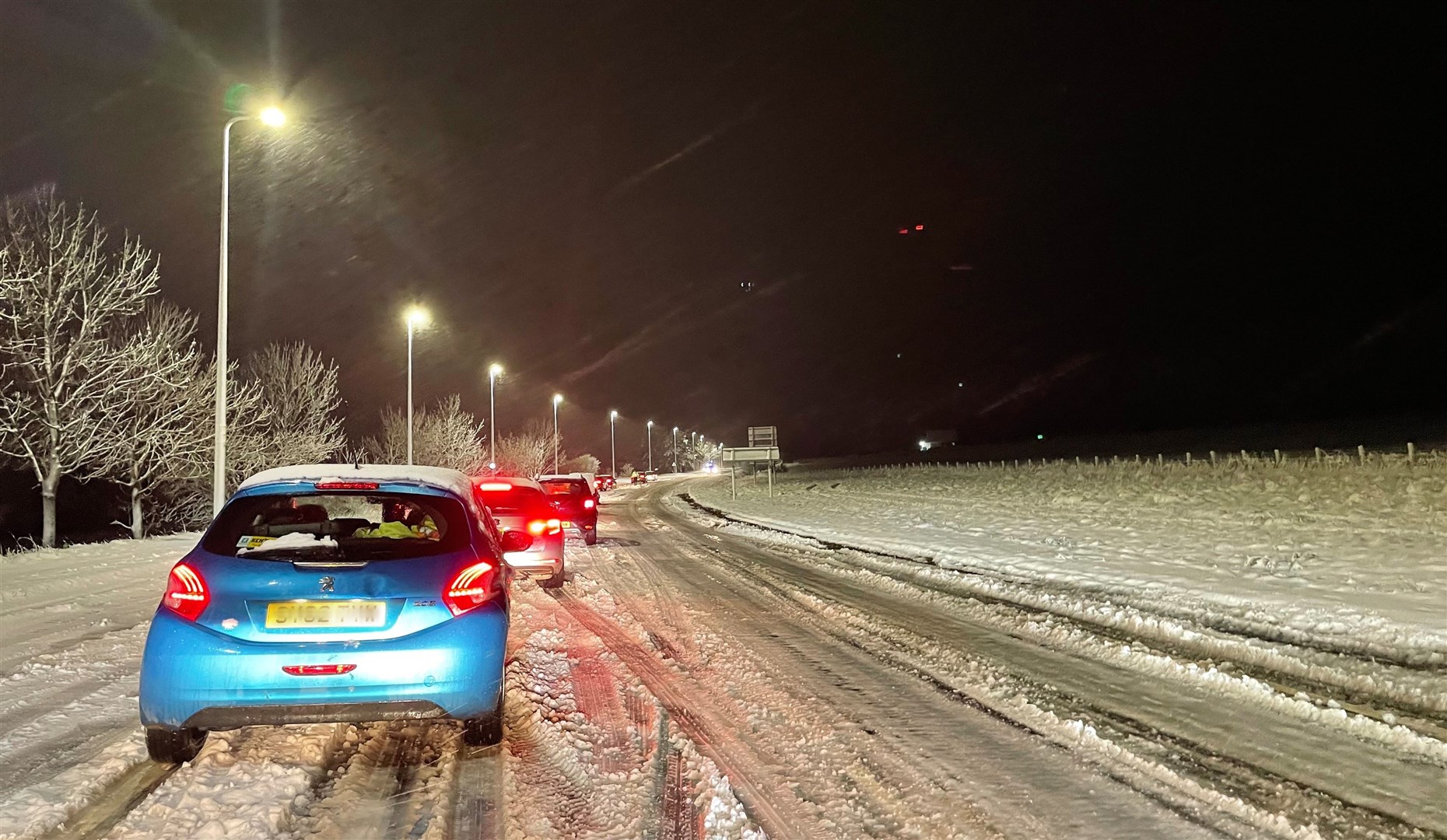 Drivers experienced significant delays on the A9 bypass outside Tain