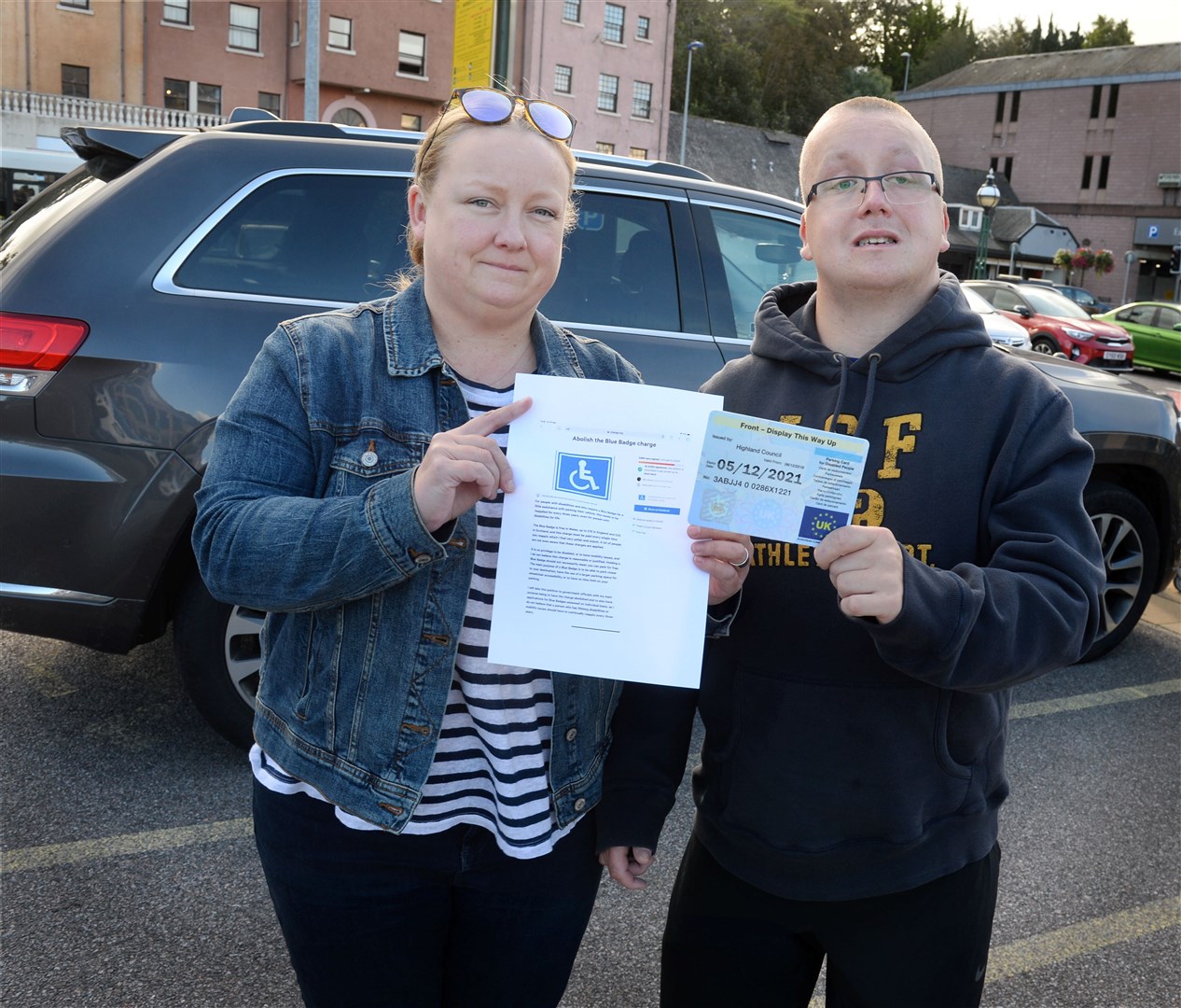 Danielle and brother Bradley Morrall, who is a blue badge holder, want to scrap blue badge fees.Picture Gary Anthony..