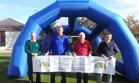 Coach Bert Nicholson, marketing convener Hamish Milne, club captain Allan Pollock and club manager John Forbes ready to welcome people to the club’s open day, which was a highlight of a great year.